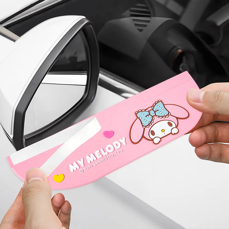 Sanrio Car Rearview Mirror Rain Shield Hello Kitty Universal Reflector Car Windows Weatherboard Cartoon Decoration