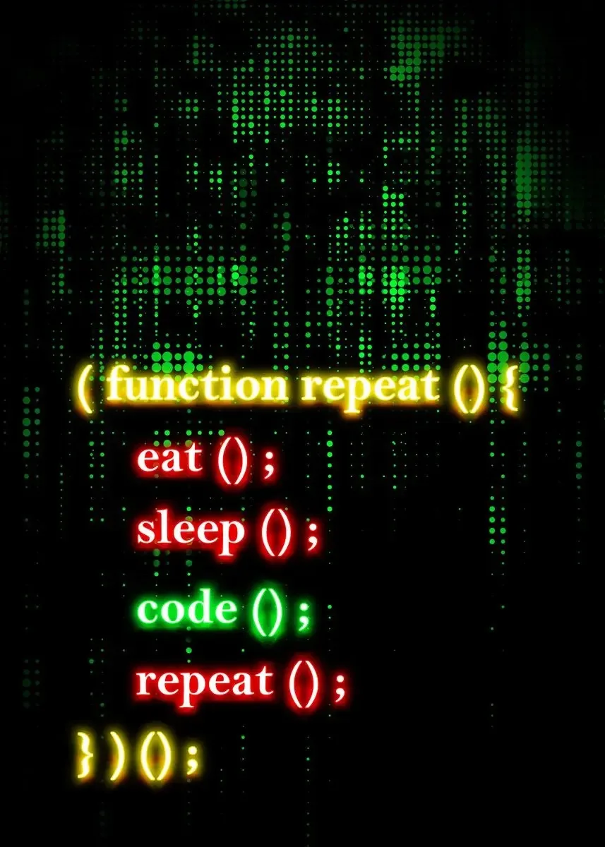 thumbnail image 1 of Póster con efecto neón, cita divertida de programador, código hacker, impresión de zona de codificación, arte de pared, pintura en lienzo, decoración de oficina, habitación, hogar, sin LED, 1 of 5