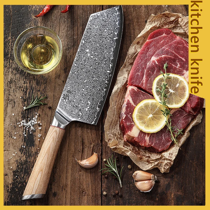

8 Inch Damascus Knife 1-12 Pcs Set Kitchen Knife Sharp Japanese Santoku Knife Professional Cleaver Premium Slicing Utility Knife
