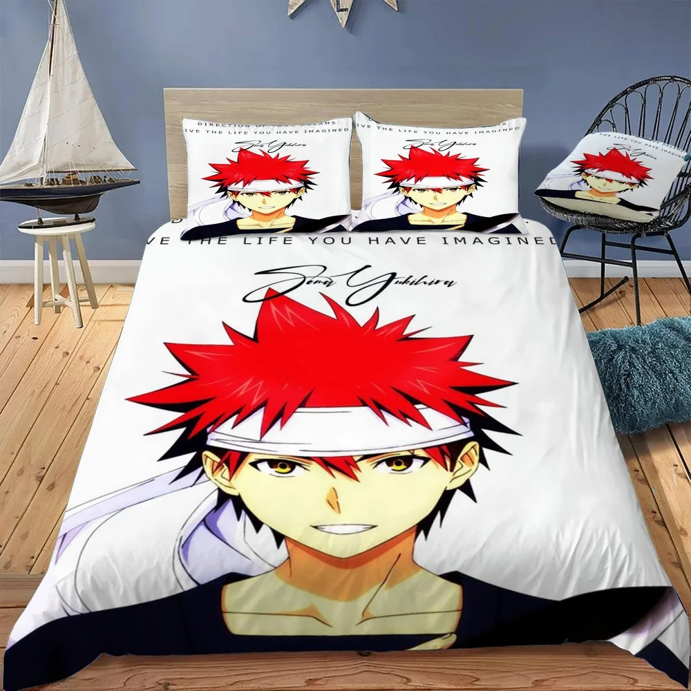 

Shokugeki no Soma Anime Bedding Set Soft Duvet Cover Comfoter Bedding Quilt Cover with Pillowcase Queen King Size Dropshipping