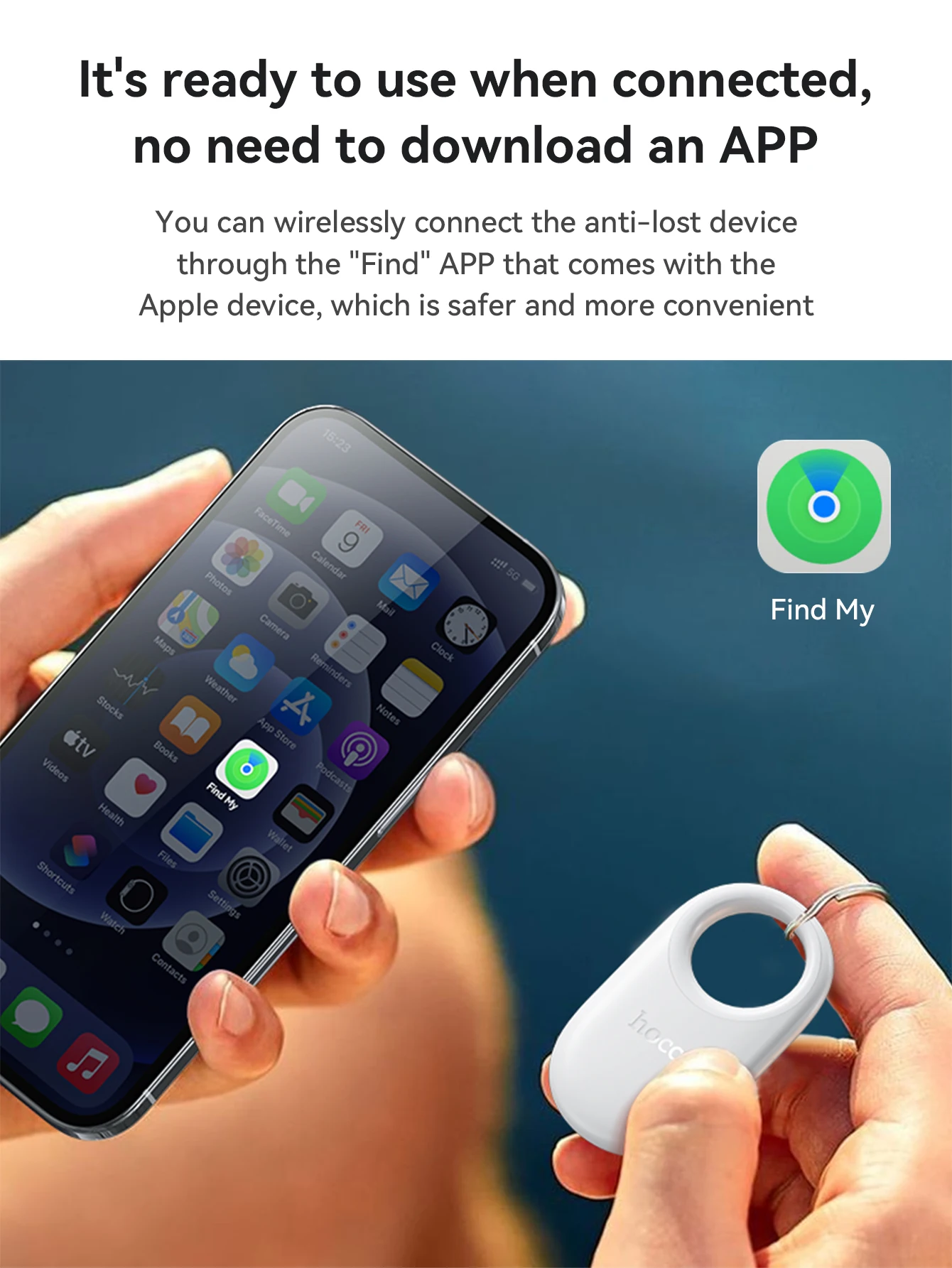 HOCO E94 Airtag GPS intelligent positioning Pets Dog Key Trackers Smart anti-lost device with Case Tracking Find My Elderly Kids