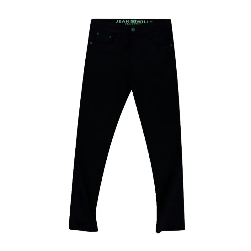 Simple All-Match Pure Color Jeans Men's 2024 High-End Business Trends Office Light Luxury Slim Fit Ankle Tight Trousers 4