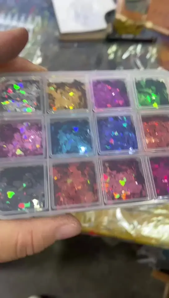 12 сеток неоновая форма бабочки для дизайна ногтей блестящие хлопья 3D