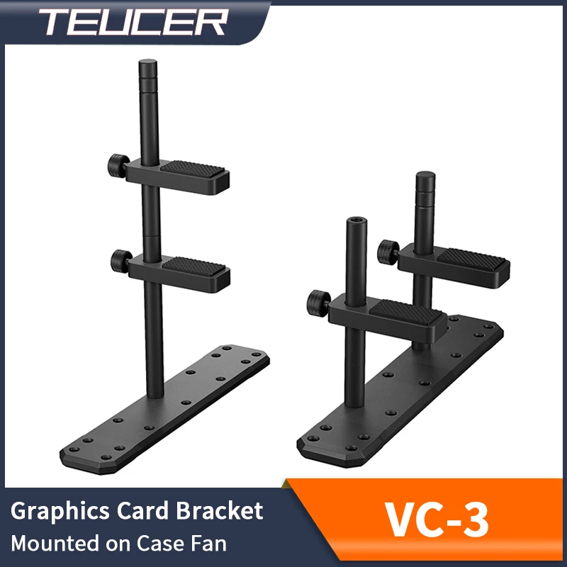 Teucer-alumínio Alloy Graphics Card Support Acessórios para Caixa do Computador Suporte de Placa de Vídeo para 12 14cm