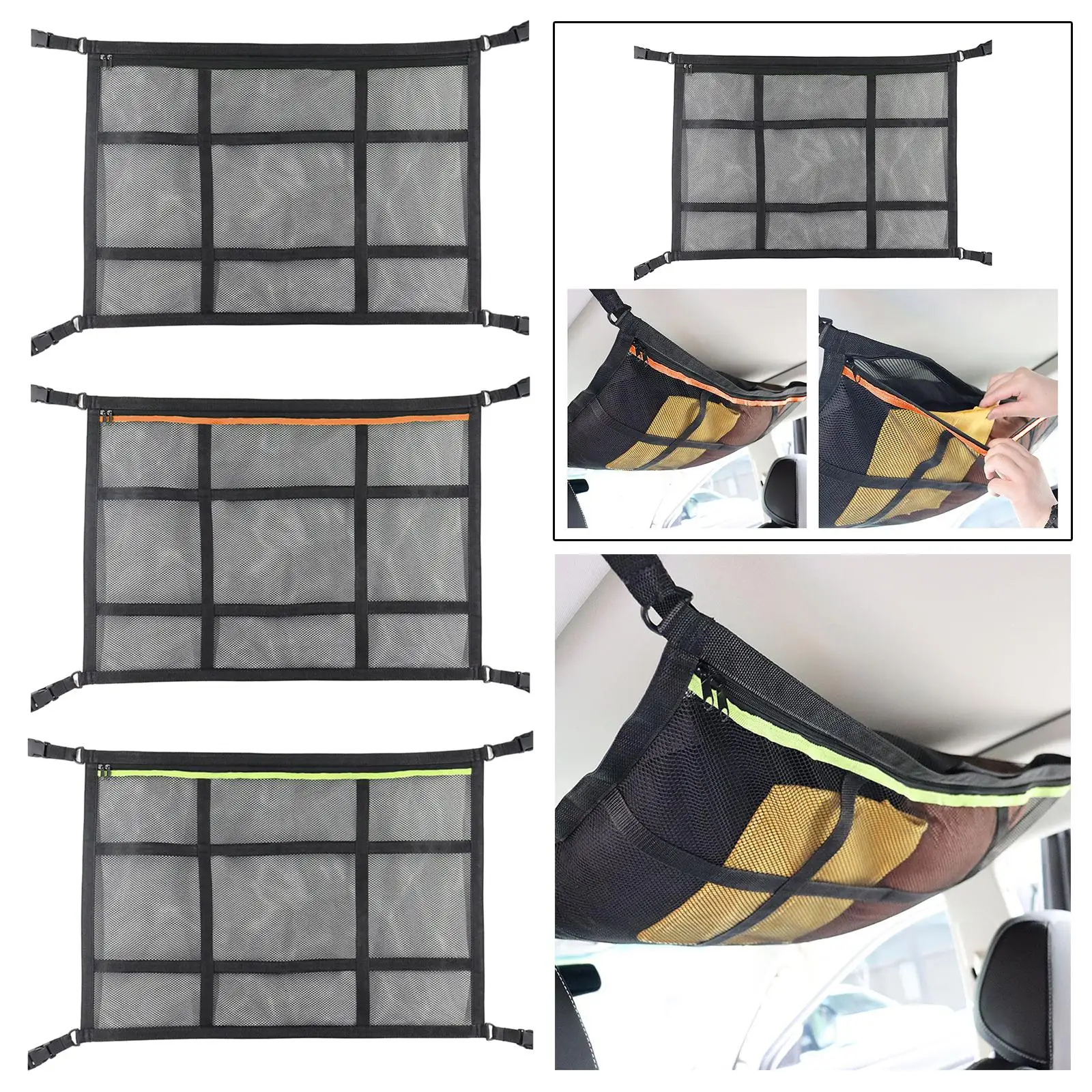 Car Ceiling Cargo Net Pocket Easy Installation Automotive Accessories Car