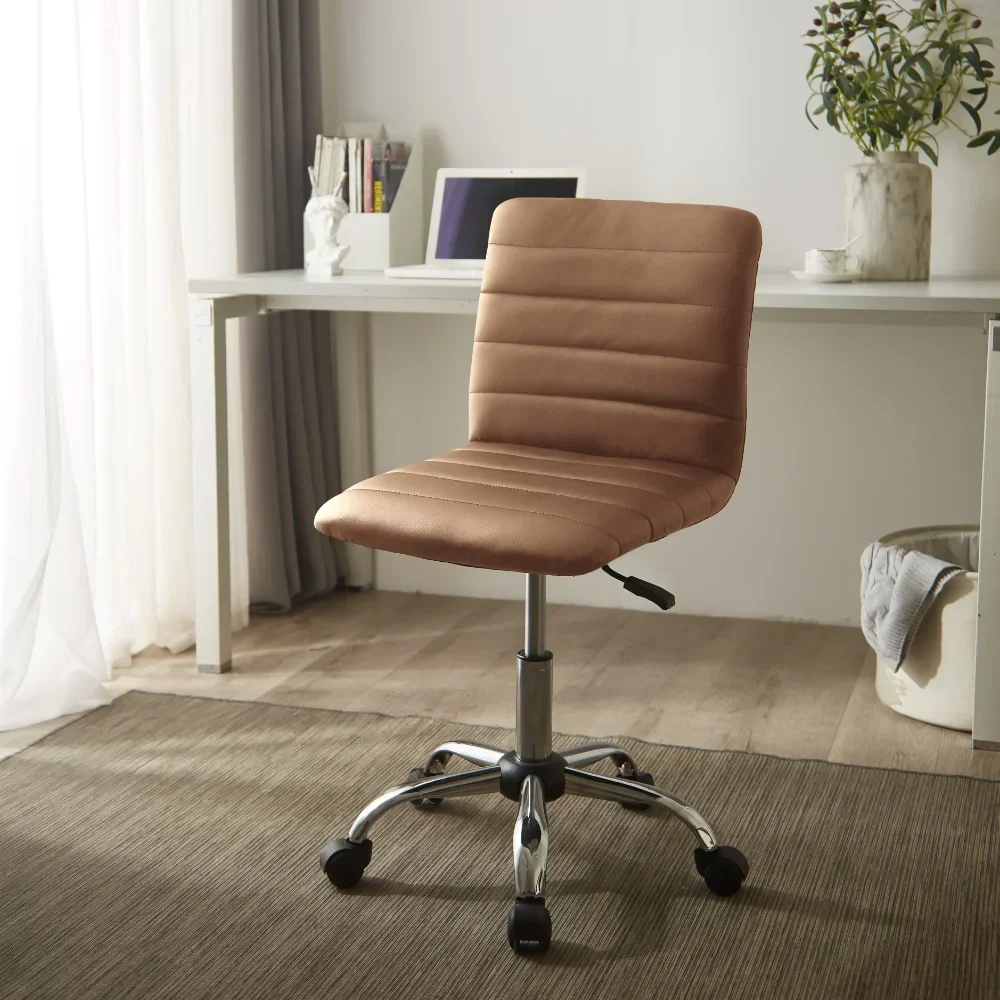 

Офисное кресло из искусственной кожи, регулируемая высота, желто-коричневый цвет, со средней спинкой