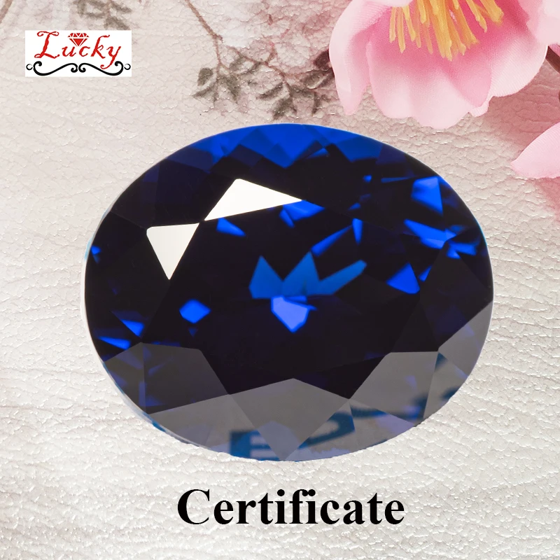 

Lab Grown Sapphire Royal Blue Color Oval Shape Top Quality Charm Beads for Diy Jewelry Making Rings Selectable AGL Certificate