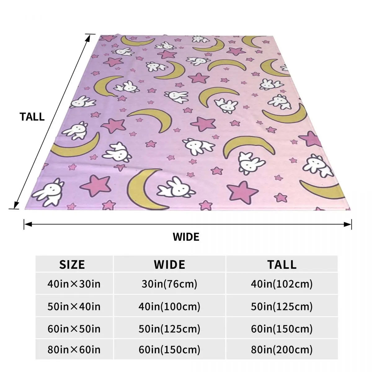 Sailor Moon - Usagi's Print Moon Bunny Blanket Blanket Fleece Super Soft Sofa Throw Blankets For Home Office Throws Bedspread 3