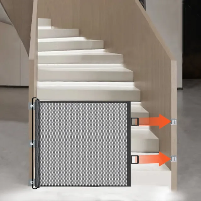 Pet Gate Fence Dog Cats Fence Indoor Automatic Retractable Stairway Aisle Isolation Mesh No Punch Safety Net Fence Pet Gate Fence Dog Cats Fence Indoor Automatic Retractable Stairway Aisle Isolation Mesh No Punch Safety Net Fence