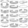 1/2Pcs Stainless Steel Women Irregular Textured Open Cuff Bangle Bamboo Leaves Ear Of Wheat Hammered Chunky Men Bracelet Jewelry 1