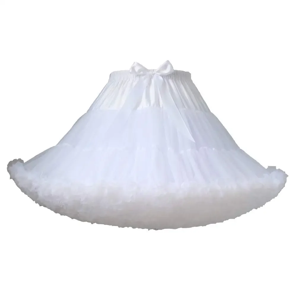 Women's Mini Lenght Petticoat Tulle Puffy Skirt Vintage Underskirt Rockabilly Tutu Elastic Waist Slip for Girls