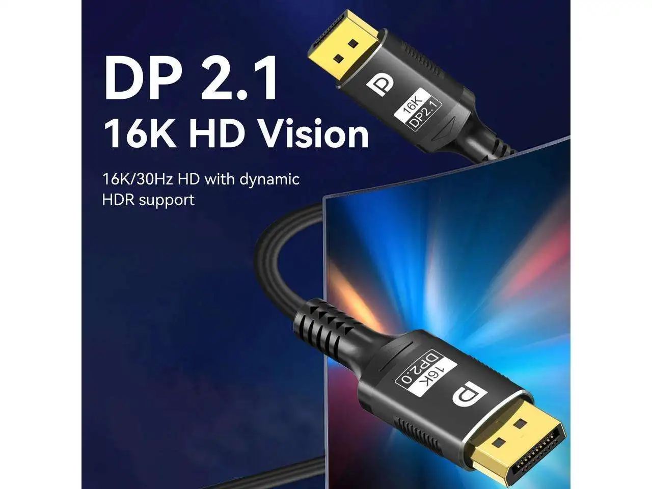 Hannord DisplayPort ̺ DP2.1 16K@60Hz 8K@120Hz, 4K@240Hz 80Gbps DSC HDR ӿ  TV ׷ȿ G-ũ ڵ
