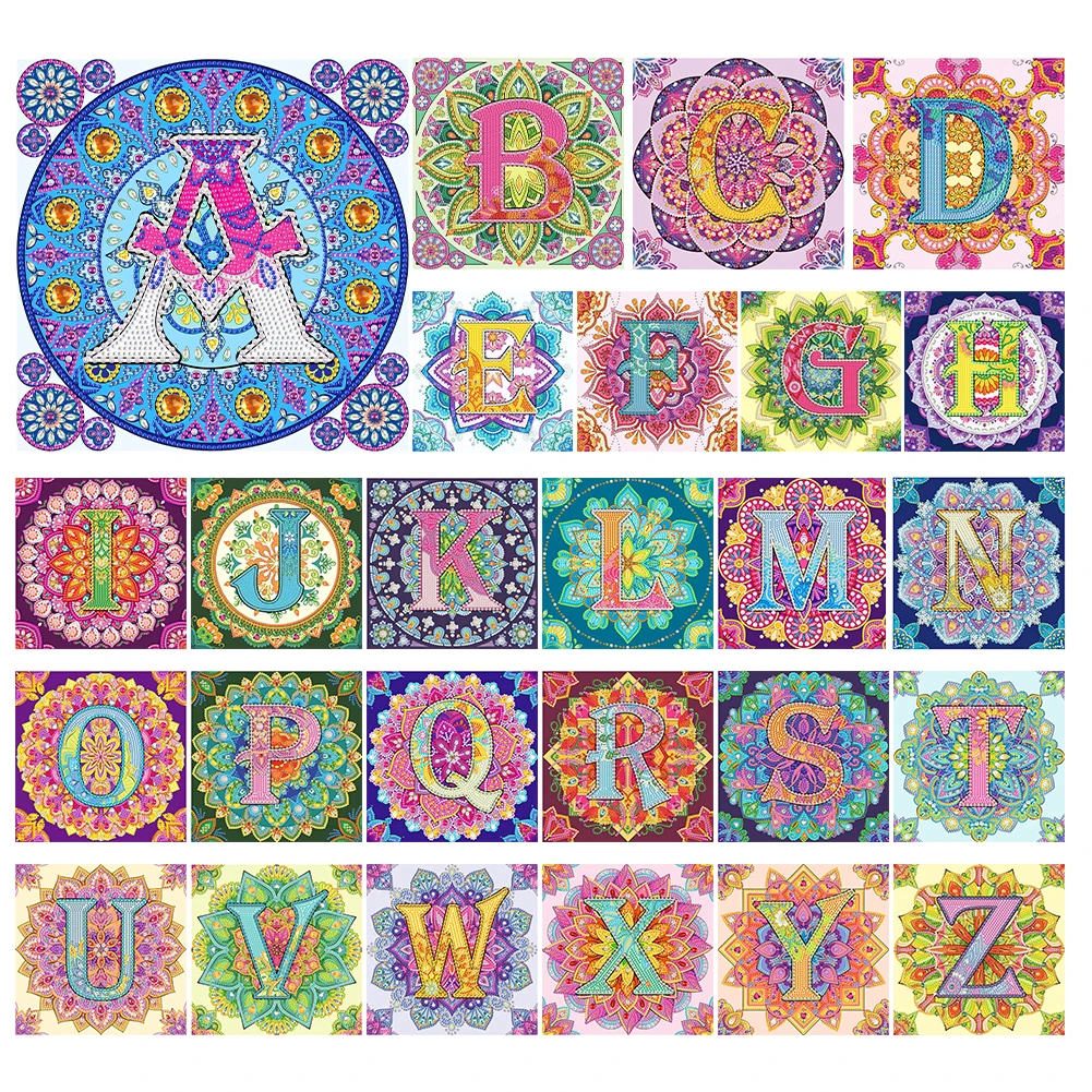 5D DIY Diamond Painting Capital Letters Diamond Embroidery Painting Full Round Diamond Mosaic DIY Rhinestones Home Decor Gift - 2