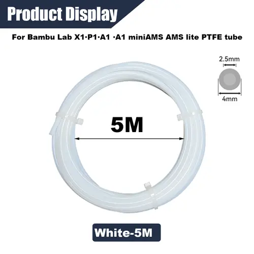 PTFE Tube 2.5mm X 4mm 5M for Bambu Lab X1/X1C/P1P/P1S/A1/A1 Mini/AMS/AMS Lite with Cutter Connectors, 3D Printer Filament Tubing - Image 15