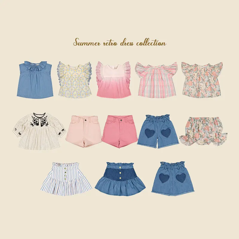 

【wholesale】Summer 2024 Cute Children's Blouse Easter Dress Lou The Same Style Sleeveless Halter Blouse Skirt Suit Clothing