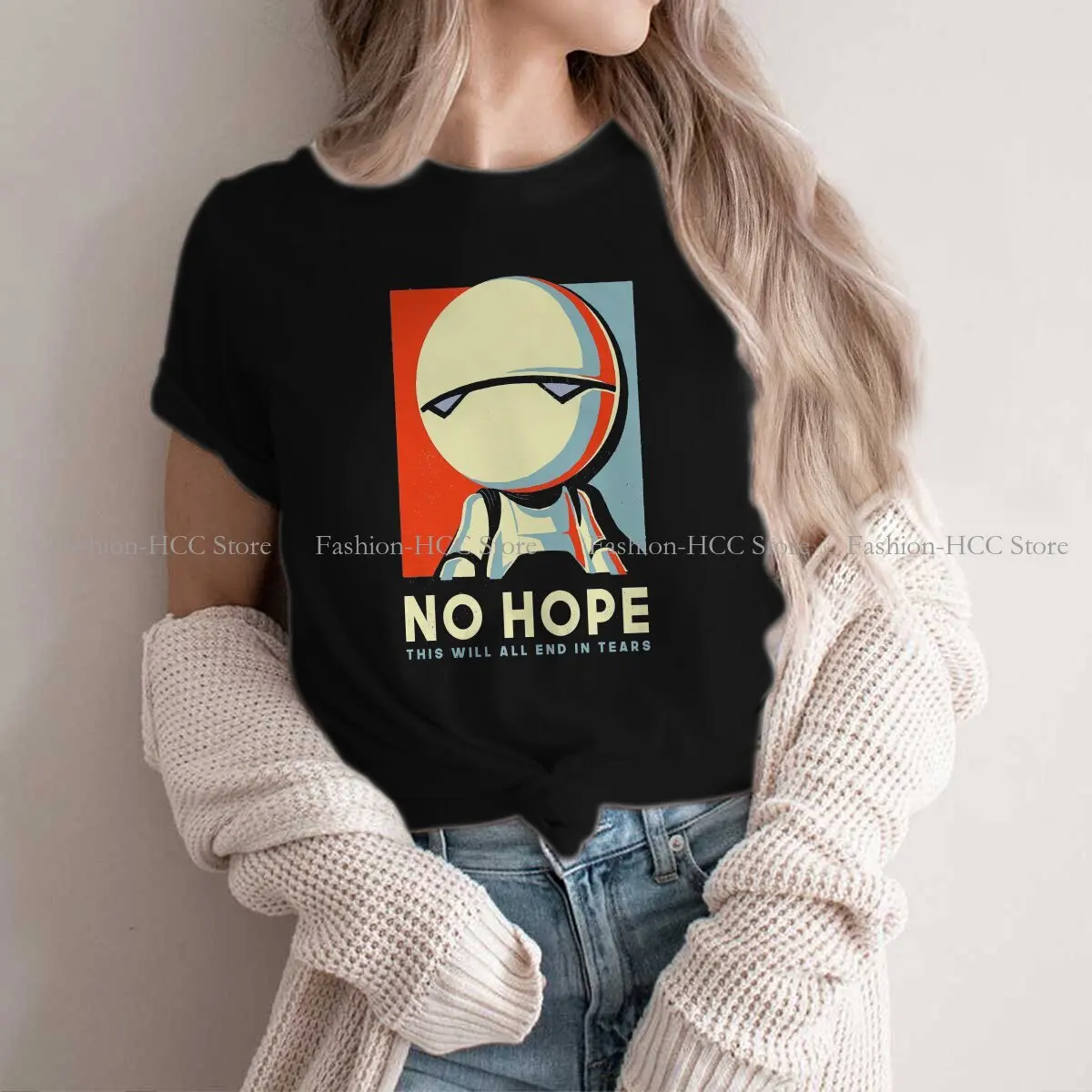 

Забавная женская футболка с надписью «No hope Marvin», из полиэстера