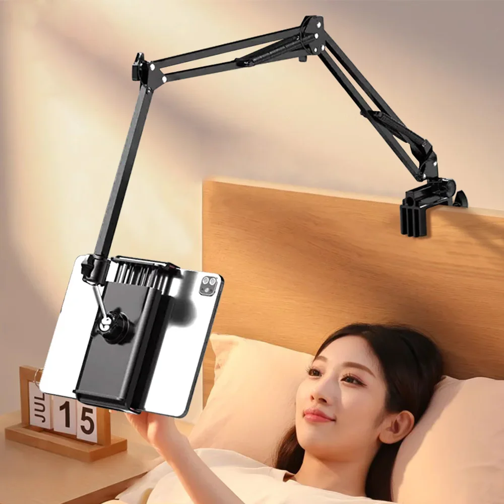 Adjustable 360° Rotating Tablet Holder with 90cm Metal Arm