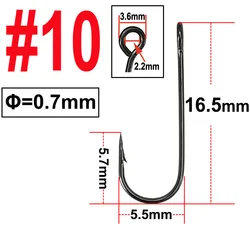 Premium Fishing Hooks: Big Eyelet Long Shank with Barbed Round Bent Joint for Lures & Spinners (25 pcs) (Size 10)