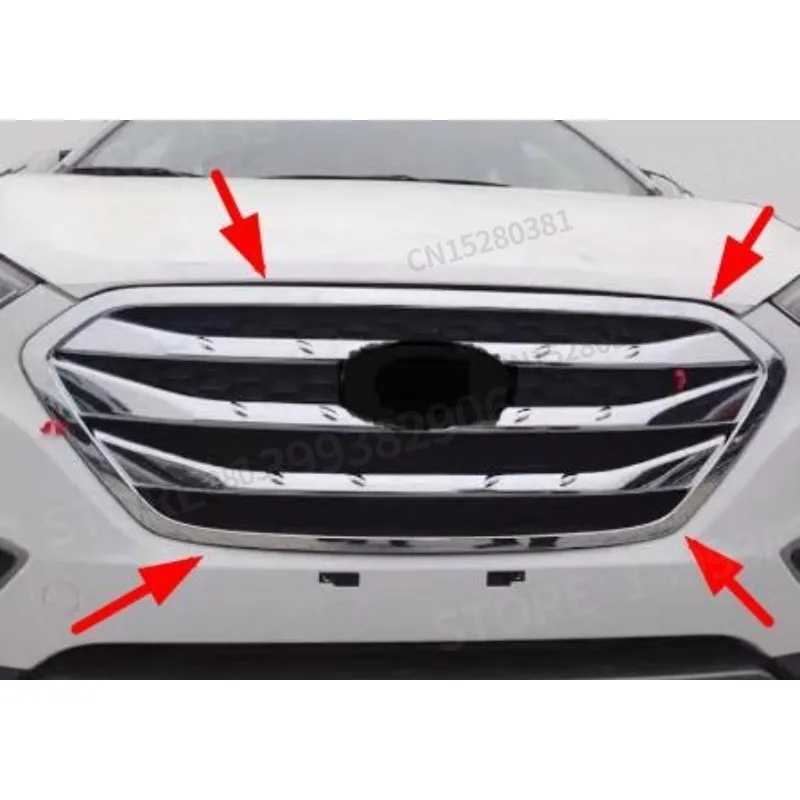 

ABS For Hyundai IX35 2013-2016 Chrome Front grille decorative frame decoration bar anti-scratch protection car accessories