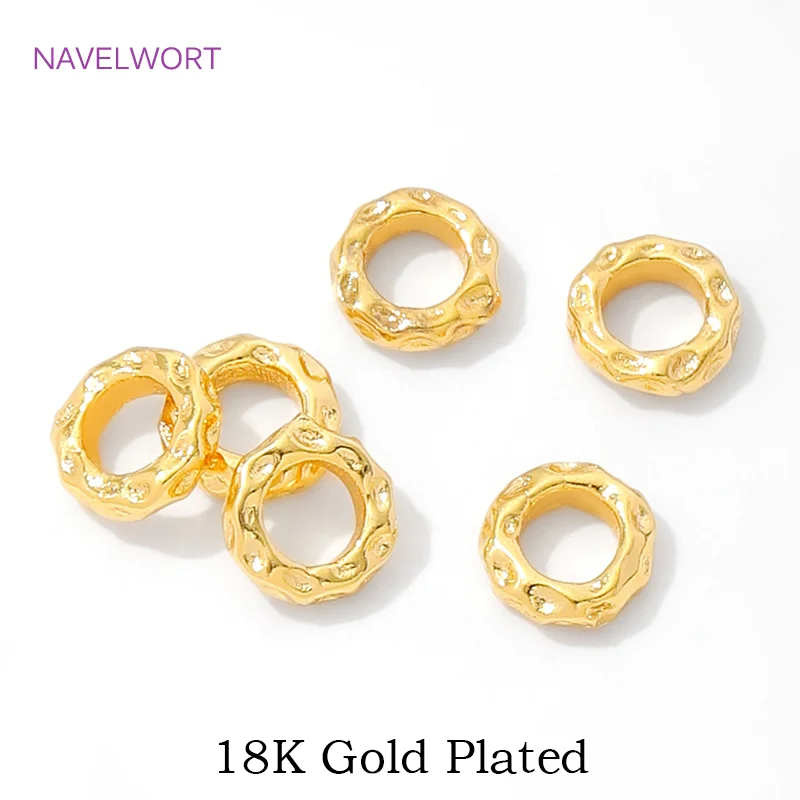 5,7 mm/7,7 mm Perlen-Trenner-Zubehör, 18 Karat vergoldete Messing-Abstandsperlen für Schmuck, Trenner für Perlen, DIY-Zubehör – Detail 25