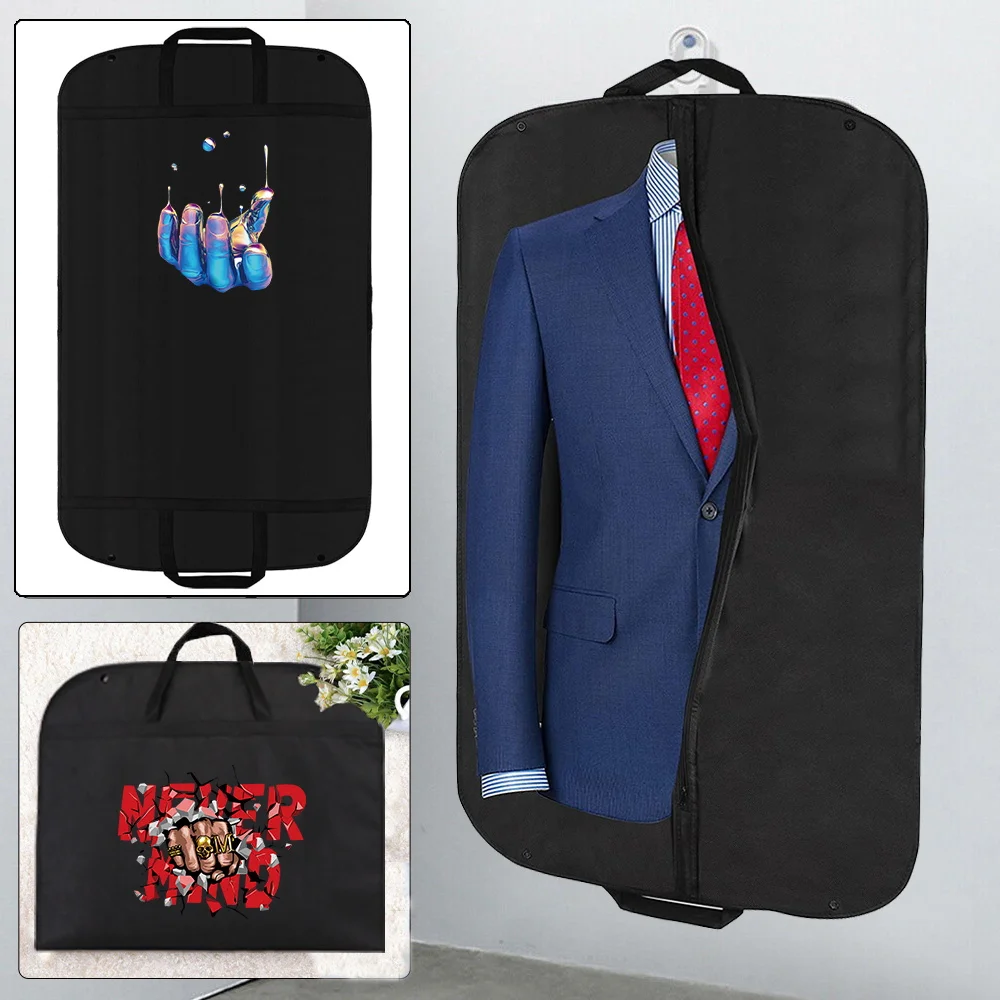 

Dustproof Clothing Covers Western Suit Dust Cover Hand Print Coat Storage Bag Protector Hanging Garment Bags Closet Organizer