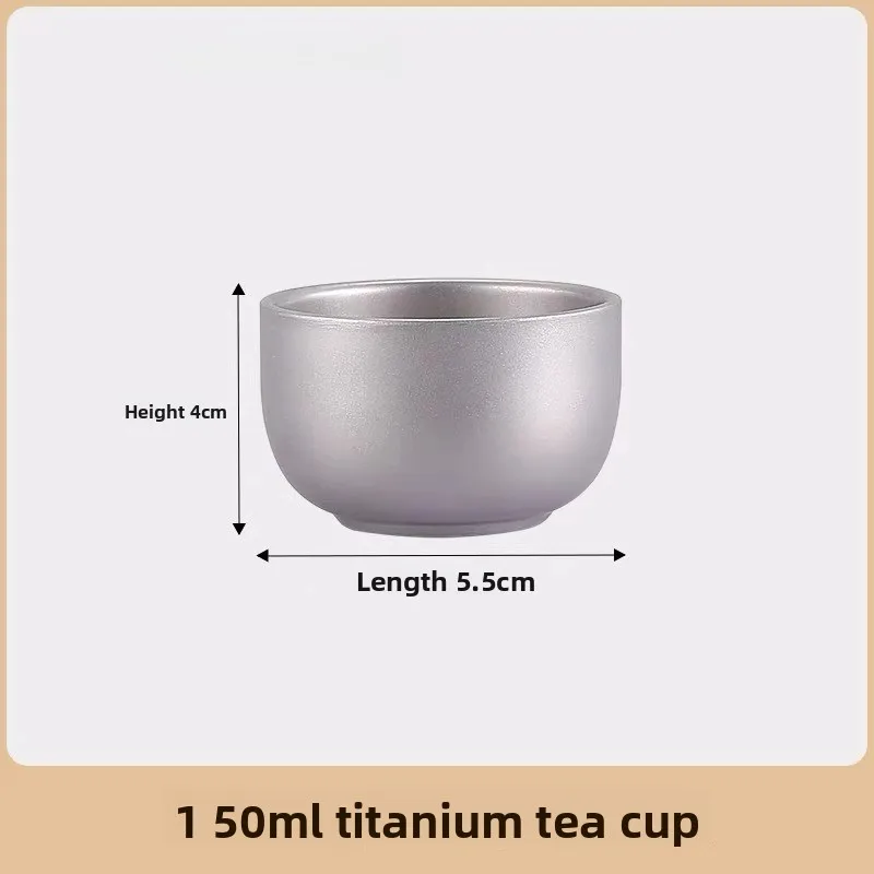 Titanium Alloy Portable Travel TeaSet Camping Kit with Double Wall Teacup Heat Resistant Pot Outdoor Hiking BrewingEquipmentGift