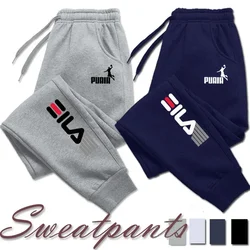 Calça de jogging elástica estampada masculina, longa, casual, estilo Hip Hop, rua, outono, inverno