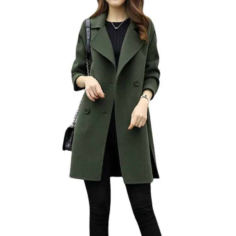 New Women's Medium-Length Woolen Jacket Loose-Fit Slimming - Image 5