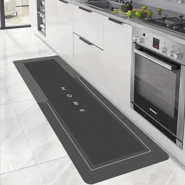 Kitchen Absorbent Mat Non-Skid Waterproof Wipeable Comfort Standing Kitchen Rugs and Mats Wipeable Wash Free Long Strip Carpet 1