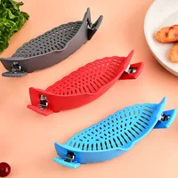 Crépine universelle à Clip en Silicone, passoire Anti-déversement, passoire alimentaire pour casseroles, casseroles et bols, passoire de Pot de cuisine 3