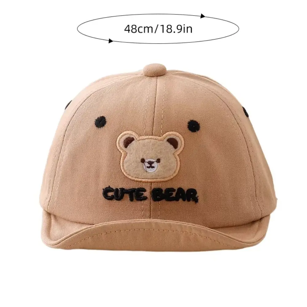 Sunshade Caps Cartoon Bear Baby Baseball Hat Breathable Adjustable Toddler Peaked Cap Comfortable INS Baby Sun Visor Hat Outdoor