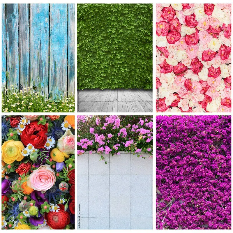 

SHENGYONGBAO Art Photography Backdrops Prop Flower Wall Wedding Valentine's Day Photo Studio Background Props HHQQ-09