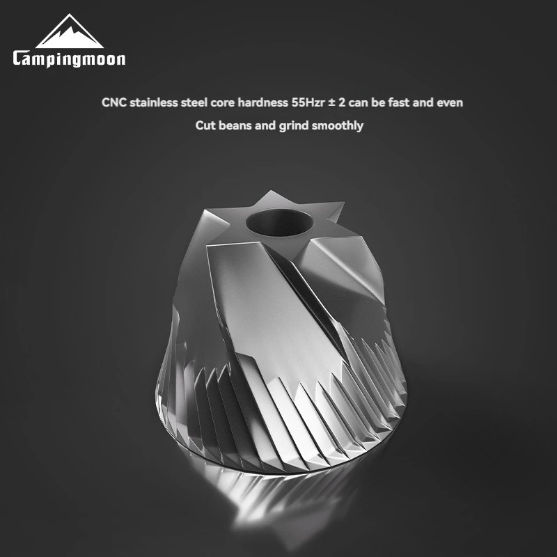 Campingmoon-مطحنة قهوة يدوية سوداء ، مخمرة يدويًا ، تخييم خارجي ، إيطالي ، تصميم جديد ،