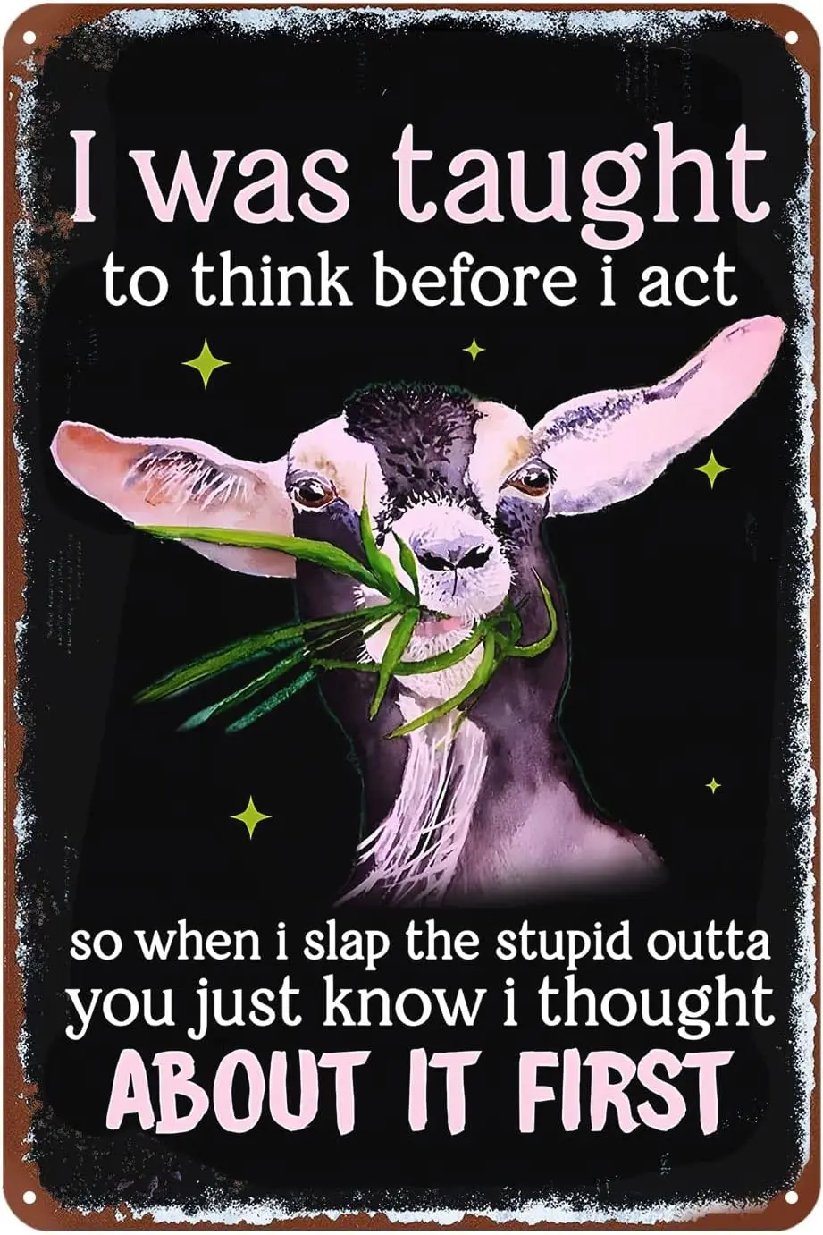 

Funny Metal Sign Goat Retro Tin Sign Home Kitchen Bar Cafe Club Farm Cave Wall Decor Goat Tin Sign 12 X 8 Inch