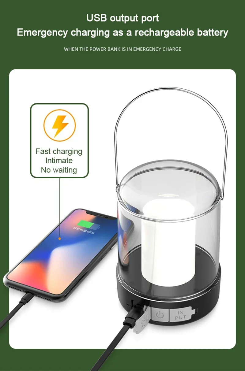 Description Picture 6 of itemPortable Camping Tent Light Outdoor Rechargeable USB Candle Flame Camping Lamp Led Lighting Simplicity Camping Lighting Fixtures