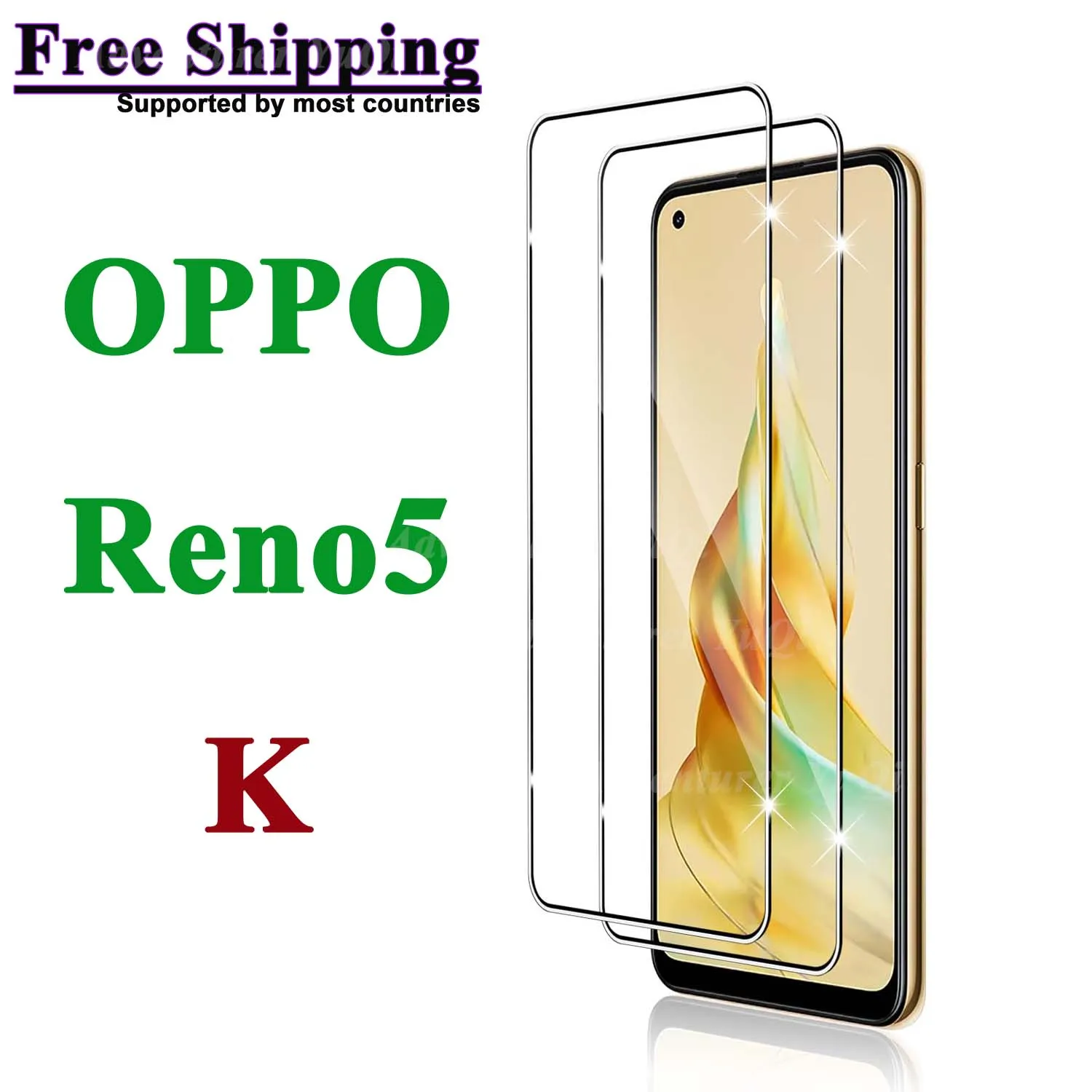 

Screen Protector For OPPO Reno5 K, Tempered Glass SELECTION Free Ship HD 9H Transparent Clear Anti Scratch Case Friendly