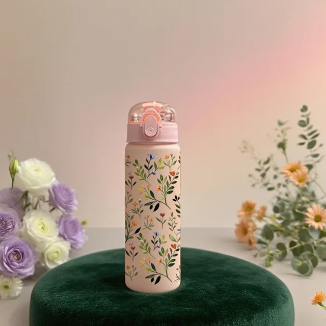780ml 3D Printed Cute Cartoon Water Bottle Leakproof Plastic Straw Cup Portable Outdoor Large Capacity Sports Water Bottle 2