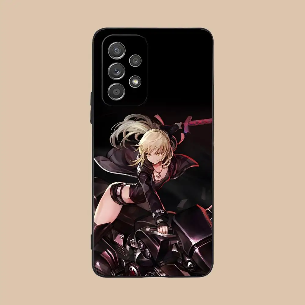 Luxurious Black Cellphone Case Featuring Fate Grand Saber Alter Design