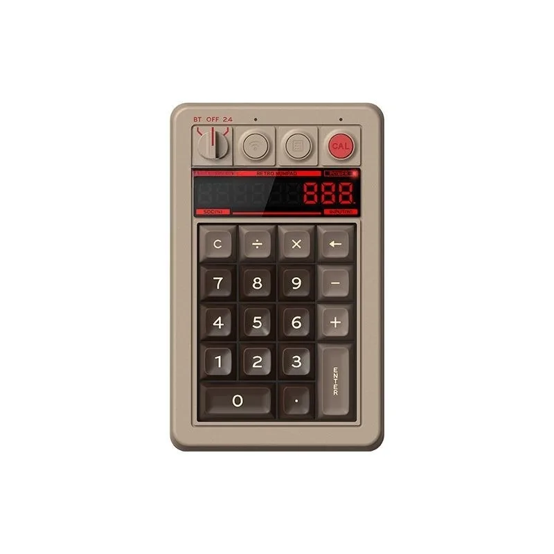 Wireless numeric keypad calculator 2-in-1 retro style Led display ...