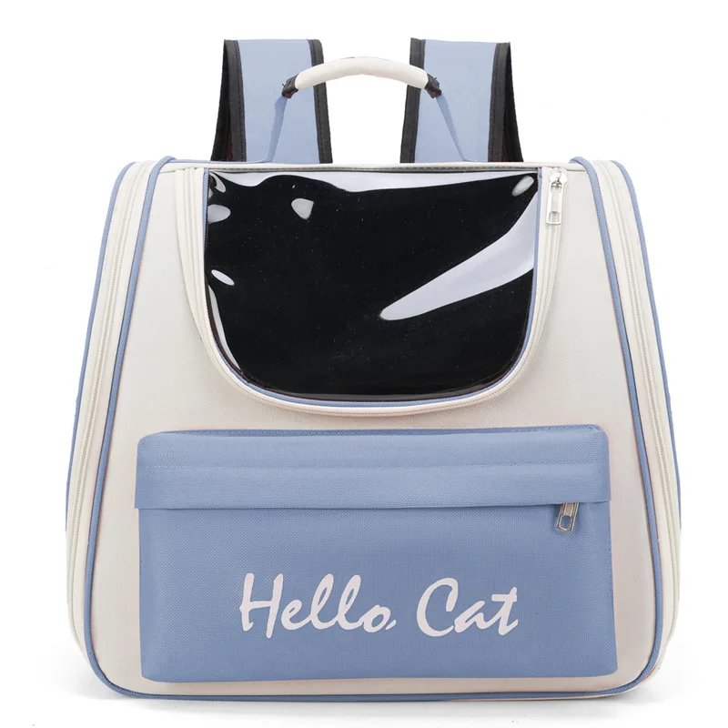 Portable Double Shoulder Pet Bag, Folded and Portable, Transparent, Cat and Dog Bag, XSushi Solid Color, Breathable Pet Backpack