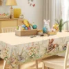 1 Easter Spring Round Tablecloth, 5 Sizes Available, Cross Rabbit Egg Pattern Printed Tablecloth, Edge Embossing Process, Spring Garden Tablecloth Decoration, Tablecloth for Daily Home Kitchen, Terrace Use, Spring Decoration 3