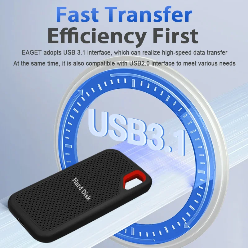 External Hard Drive E61 Portable SSD 1TB 2TB Type-C USB 3.1 for Laptop/Phones/mac