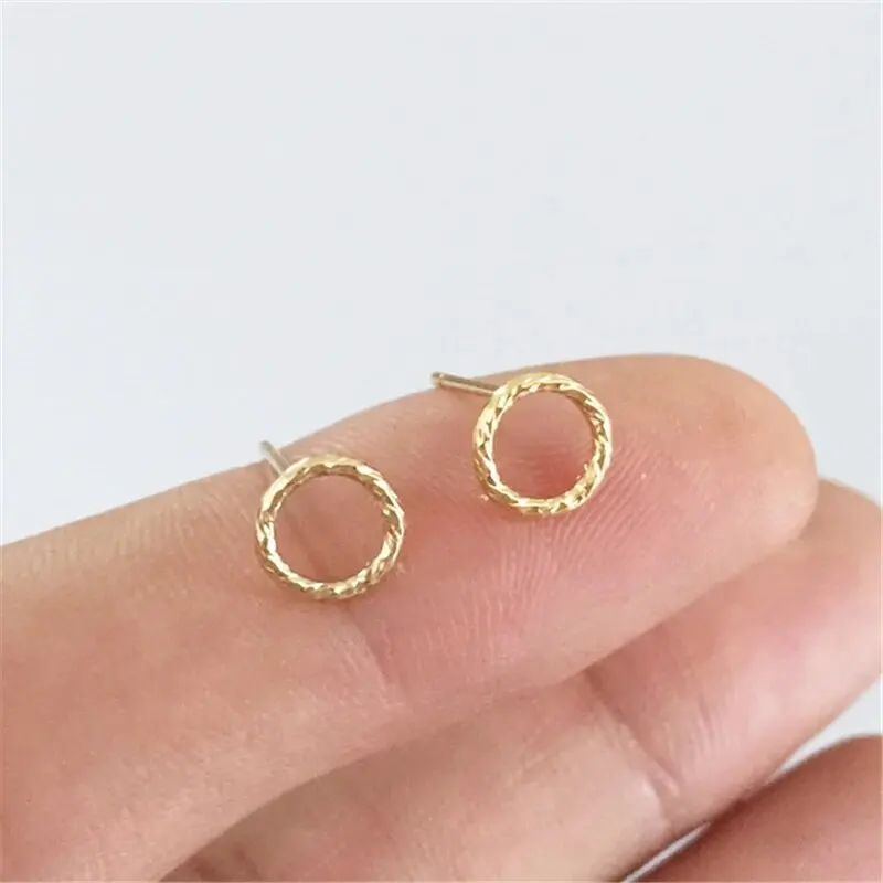 14 Karat Gold gefüllte Infinity Circle Ohrstecker – glitzernde Goldohrringe Goldschmuck Gold gefüllte Ohrstecker Brincos Boho Ohrringe – Detail 13