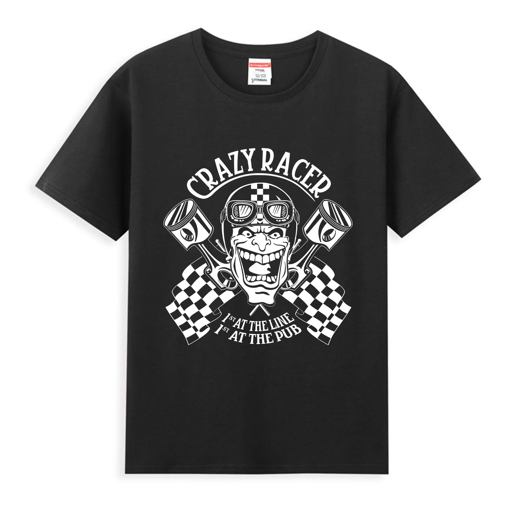 

2024 Men T Shirt CRAZY RACER Biker Motorcycle Custom Rock'n'Roll Cafe Racer Triumph BSA T-shirt Comfortable Streetwear S-3XL