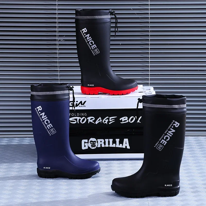 Bottes de pêche homme High-Tube imperméables anti-dérapantes renforcées pour chantier et fruits de mer
