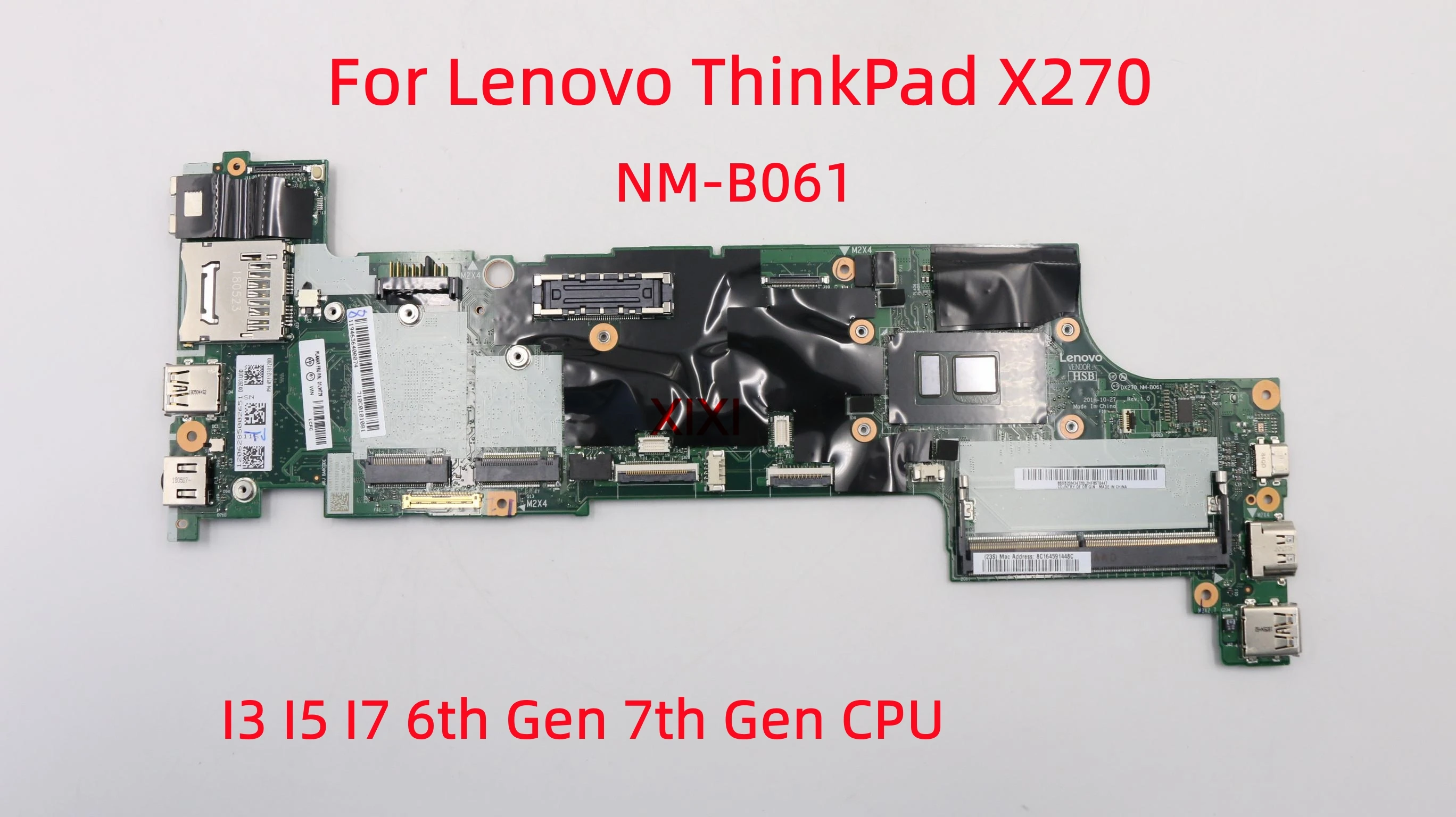 Nmb061 For Lenovo Thinkpad X270 Laptop Motherboard With I3 I5 I7 6th