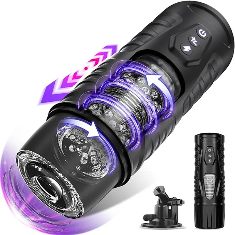 Automatic Male Masturbator 7 Telescopic Rotating Modes Mastubator Cup Electric Pocket Pussy Penis Sex Toy For Men Adult Supplies