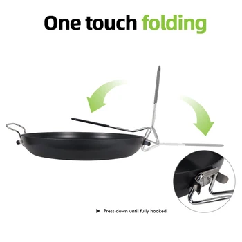 Nonstick Frying Pan Outdoor Camping Cookware Foldable Shovel Ladle Frypan with Scratch-resistant Coating Pot for Hiking Picnic 5