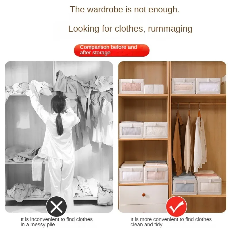 Visible Wardrobe Storage Organizers Cabinet Drawer Clothes Storage Box for T-Shirts Jeans Underwear Pants Organizer Box 4