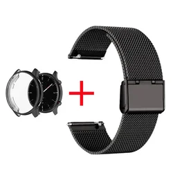 Sleek 2 - in - 1 Stainless Steel Watch Band with Protective Cover - Amazfit GTR 3Pro (KK - Black - S)